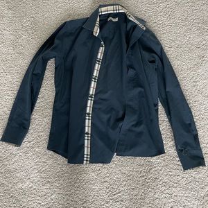 Men’s dark blue navy Burberry dress shirt